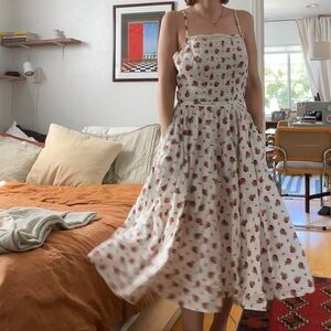 Vintage Lanz Rose Print Sun Dress